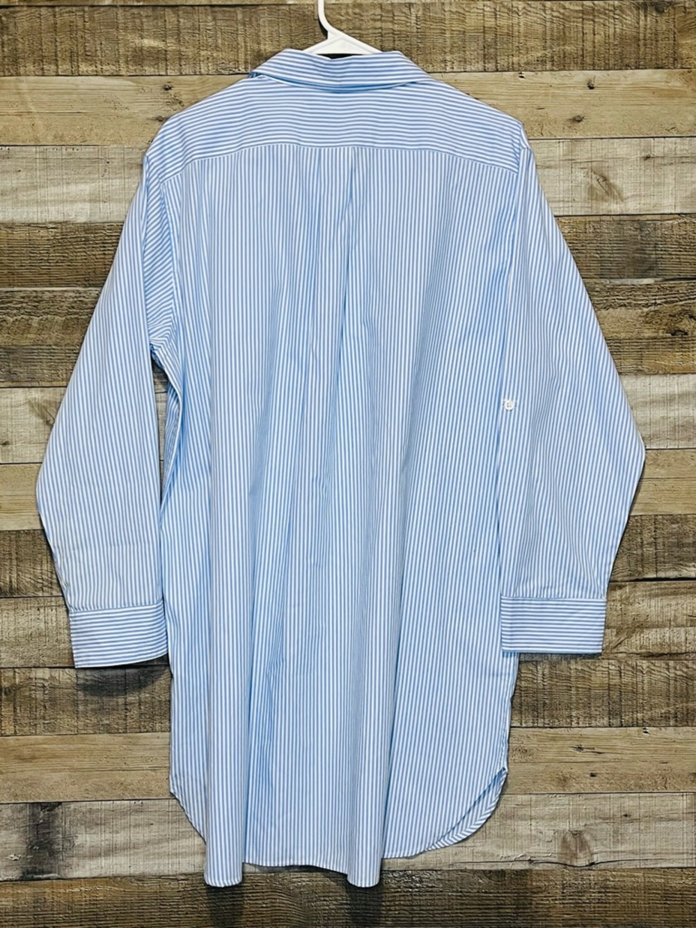 NWT Lauren Ralph Lauren Women’s Sleepshirt in a blue/white stripe pattern. - Picture 7 of 8